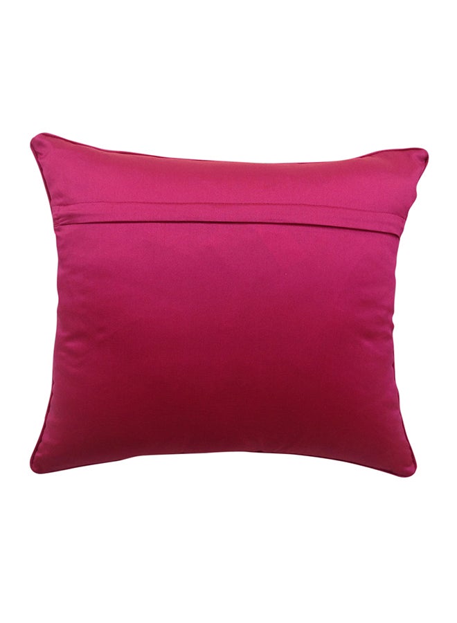 هوم تاون غطاء وسادة ديكور بحشوة وطبعة ومصنوع من البوليستر بنسبة 100% من هوم تاون أبيض/ وردي/ أخضر 40x40سم - Image 2