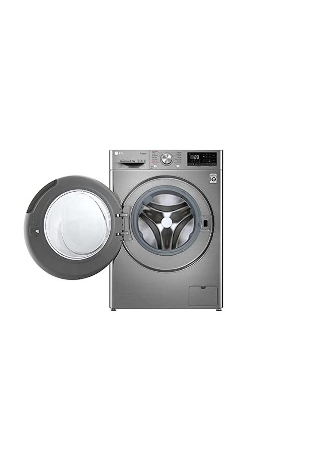 LG - 10/7 KG Front Load Washer Dryer, 1400 Rpm with AI DD, Steam Hygiene Technology, ThinQ (WiFi) F4V5RGP2T Silver - Image 1