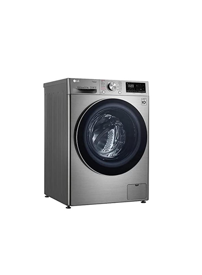 LG - 10/7 KG Front Load Washer Dryer, 1400 Rpm with AI DD, Steam Hygiene Technology, ThinQ (WiFi) F4V5RGP2T Silver - Image 1
