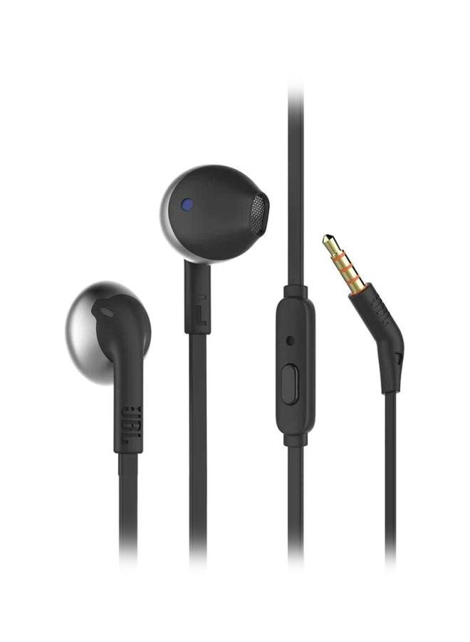 JBL - T205 Wired In-Ear Earphones With Mic Black - Image 1