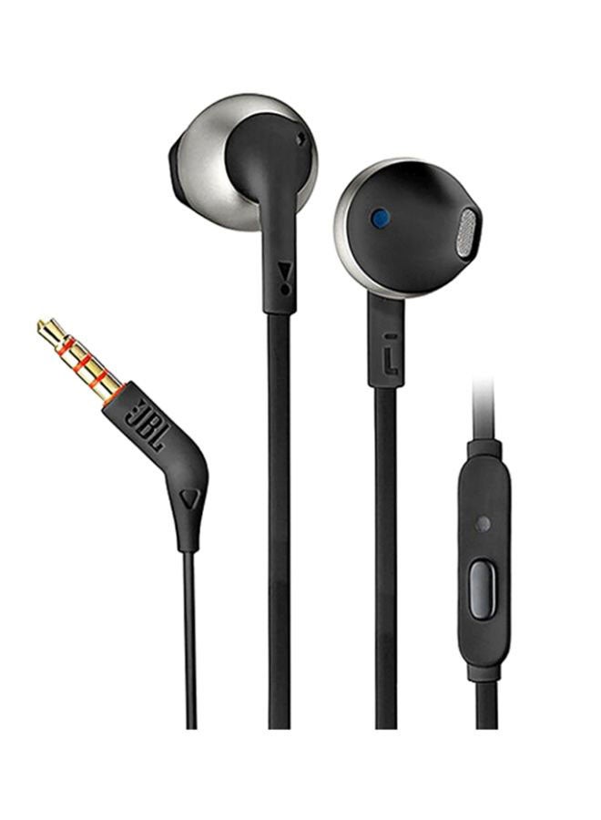 JBL - T205 Wired In-Ear Earphones With Mic Black - Image 1