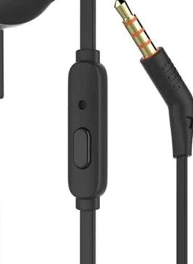 JBL - T205 Wired In-Ear Earphones With Mic Black - Image 1