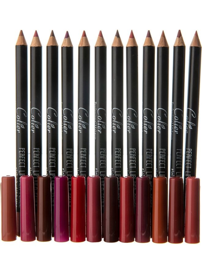 COLIER - 12-Piece Waterproof Lipliner Pencil Set Multicolour - Image 1