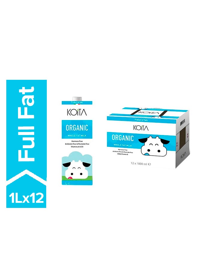 Koita Organic Whole Milk Plain 1Liters Pack of 12 - Image 1