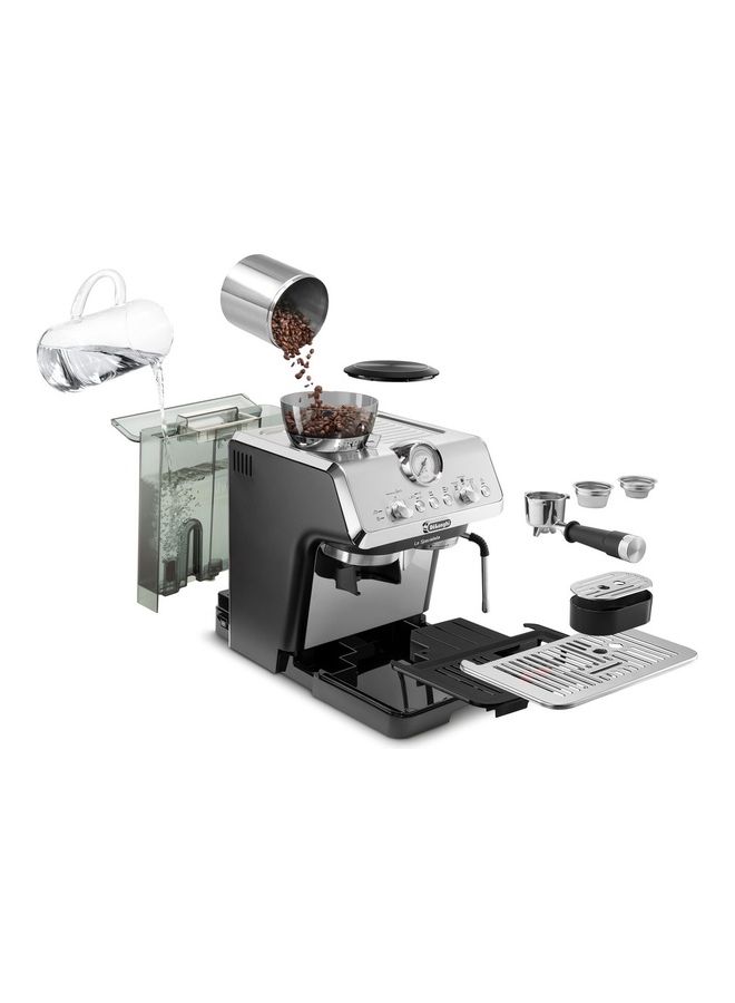 ديلونجي ماكينة صنع قهوة الاسبريسو لا لاسبيشاليستا آرتي بمضخة مع مطحنة حبوب وتحكم في درجات الحرارة وعصا لاتيه آرت احترافية وصنبور ماء ساخن لتحضير قهوة الأمريكانو والشاي 1.7 L 1600 W EC9155MB فضي/ أسود - Image 3