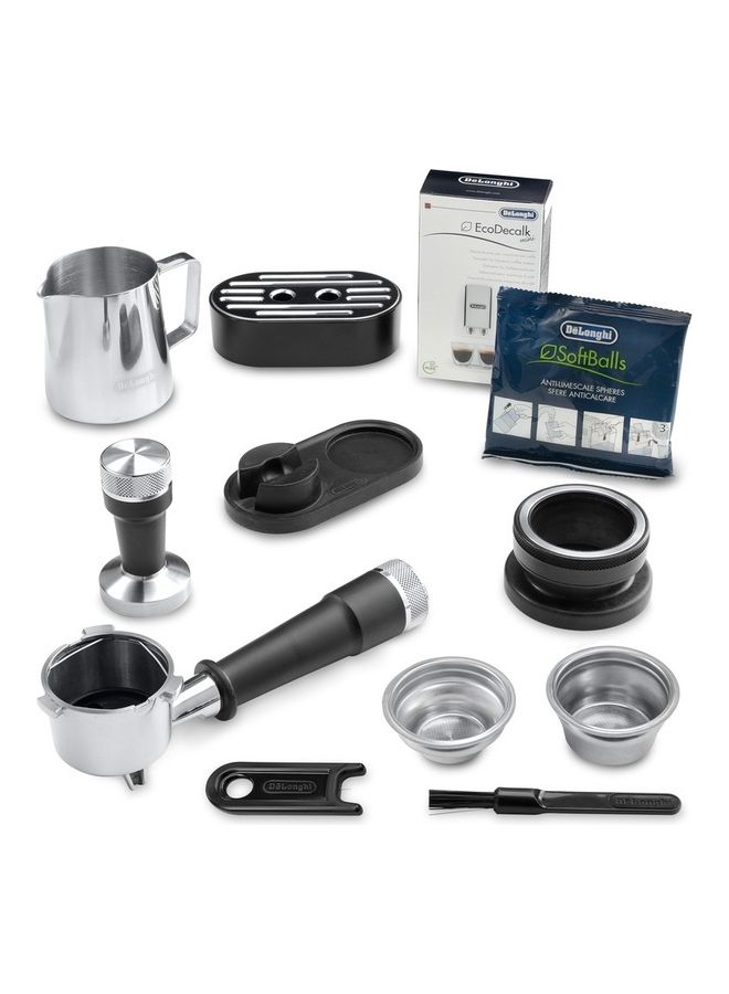 ديلونجي ماكينة صنع قهوة الاسبريسو لا لاسبيشاليستا آرتي بمضخة مع مطحنة حبوب وتحكم في درجات الحرارة وعصا لاتيه آرت احترافية وصنبور ماء ساخن لتحضير قهوة الأمريكانو والشاي 1.7 L 1600 W EC9155MB فضي/ أسود - Image 4