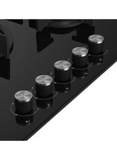 Beko Built-in Gas Hob 75cm - Crystal 4 Burners + 1 Wok - HILW 75222 S Black  - Image 4