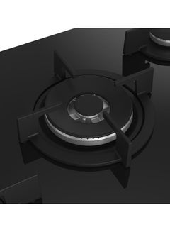 Beko Built-in Gas Hob 75cm - Crystal 4 Burners + 1 Wok - HILW 75222 S Black  - Image 5