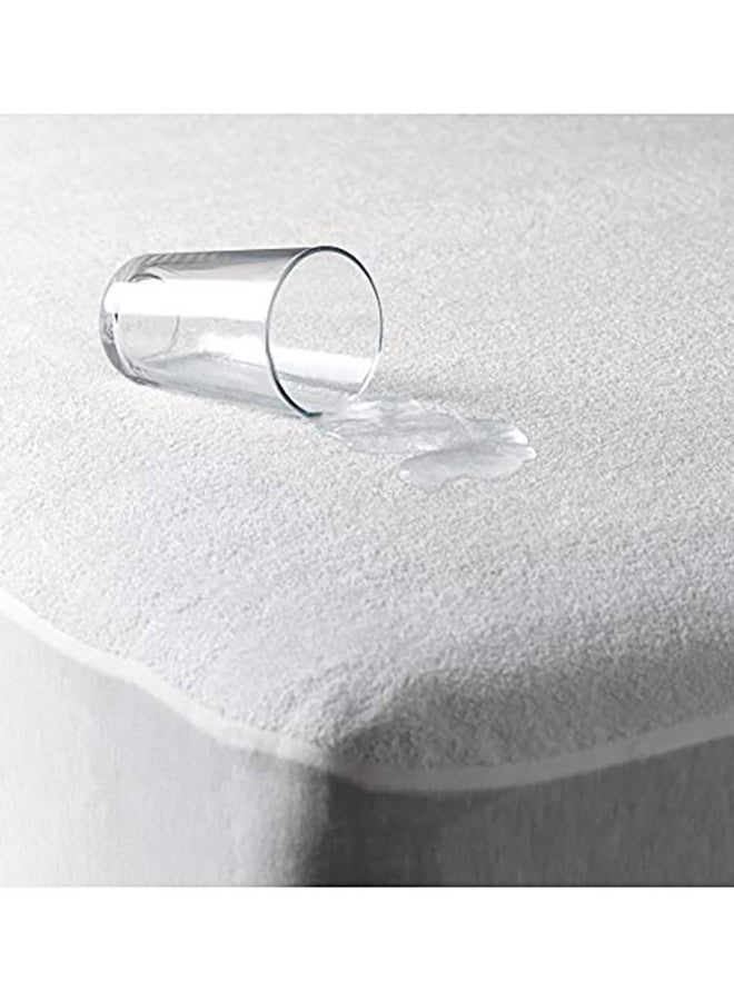 PENHALIGON'S Mattress Protector With An Outer Face Of Towel Cotton Blend White 200x150cm - Image 5