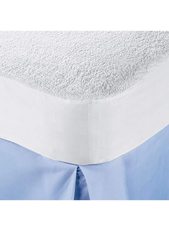 PENHALIGON'S Mattress Protector With An Outer Face Of Towel Cotton Blend White 200x140cm - Image 3