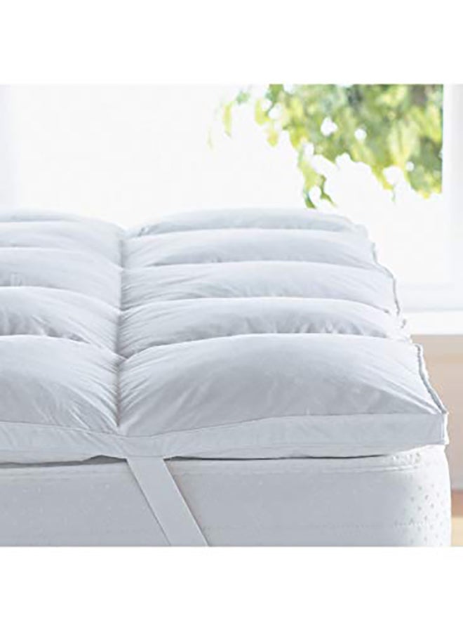 PENHALIGON'S Two Layers Microfiber Mattress Topper 10 cm With Silicone Filling and Rubber Corners Edges Microfiber White 200x140cm - Image 2