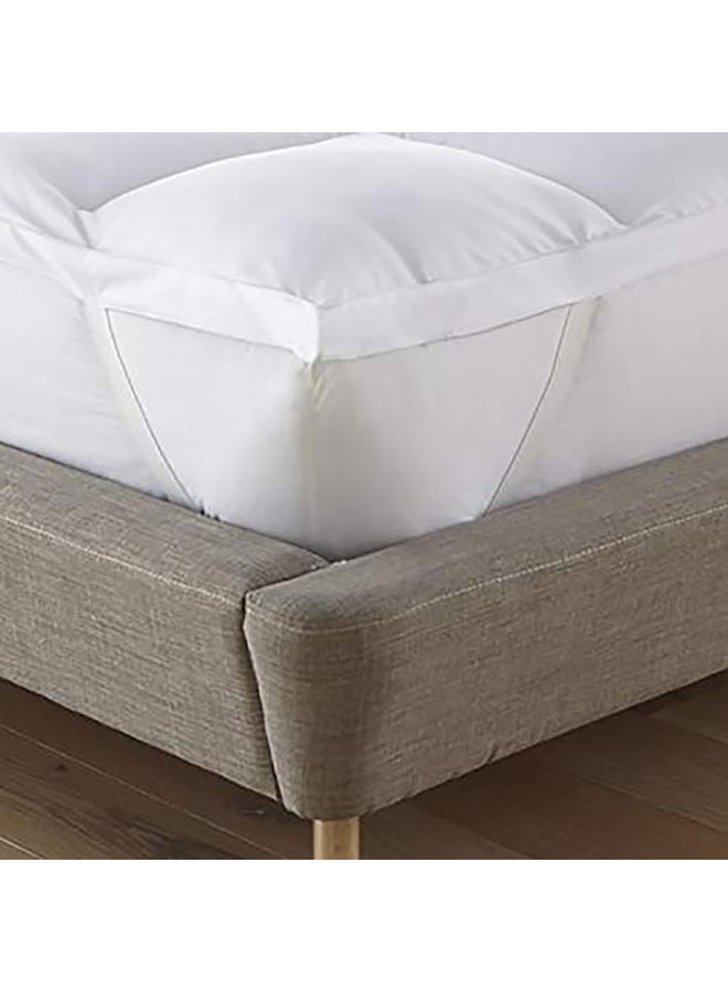 PENHALIGON'S Two Layers Microfiber Mattress Topper 10 cm With Silicone Filling and Rubber Corners Edges Microfiber White 200x140cm - Image 3