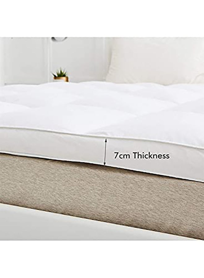 PENHALIGON'S Lux Mattress Topper 10 cm Microfiber Filing With Rubber Corner Edges Cotton White 200x120cm - Image 3