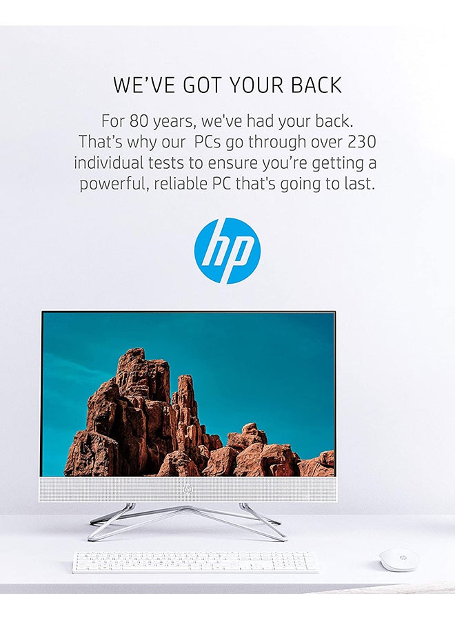 HP - 24-dp1250 AIO Desktop With 23.8-Inch Display, Core i3-1115G4 Processer/8GB RAM/512GB SSD/Intel UHD Graphics English/Arabic English/Arabic Snow White - Image 1