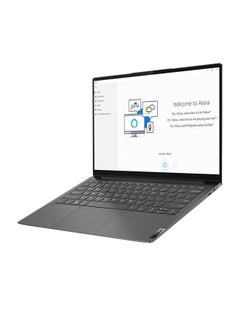 لابتوب يوجا سليم 7 بشاشة مقاس 13.3 بوصة، ومعالج رايزن 7 وذاكرة رام سعة 16 جيجابايت ومحرك أقراص SSD سعة 1 تيرابايت ونظام تشغيل ويندوز سعة 11/8 جيجابايت ومعالج إنتل UHD 600 الإنجليزية/العربية رمادي اللون كالحديد
