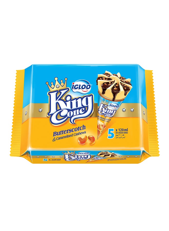 Igloo - King Cone Butterscotch Caramelized Cashew Ice Cream 120ml pack_of_5 - Image 1