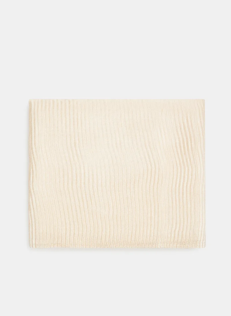 PIECES Pleated Scarf White