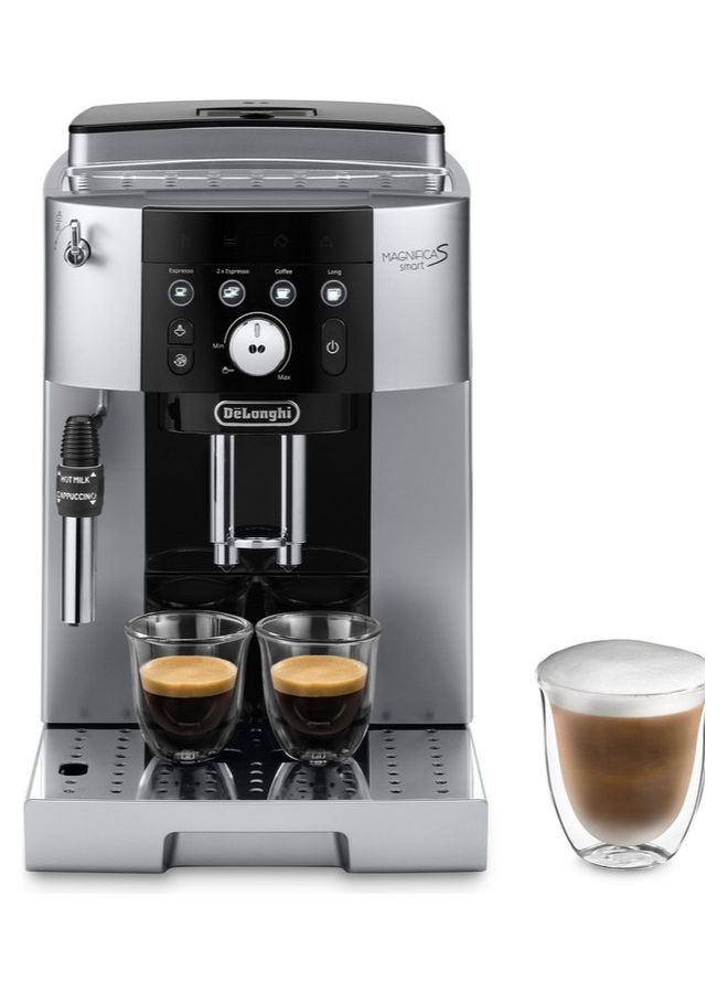 De'Longhi - Magnifica S Smart Bean To Cup Fully Automatic Coffee Machine With Milk Frother, Built In Grinder, Americano, Cappuccino, Latte, Macchiato & Espresso Maker 1.8 L 1450 W ECAM250.23.SB Black/Silver - Image 1