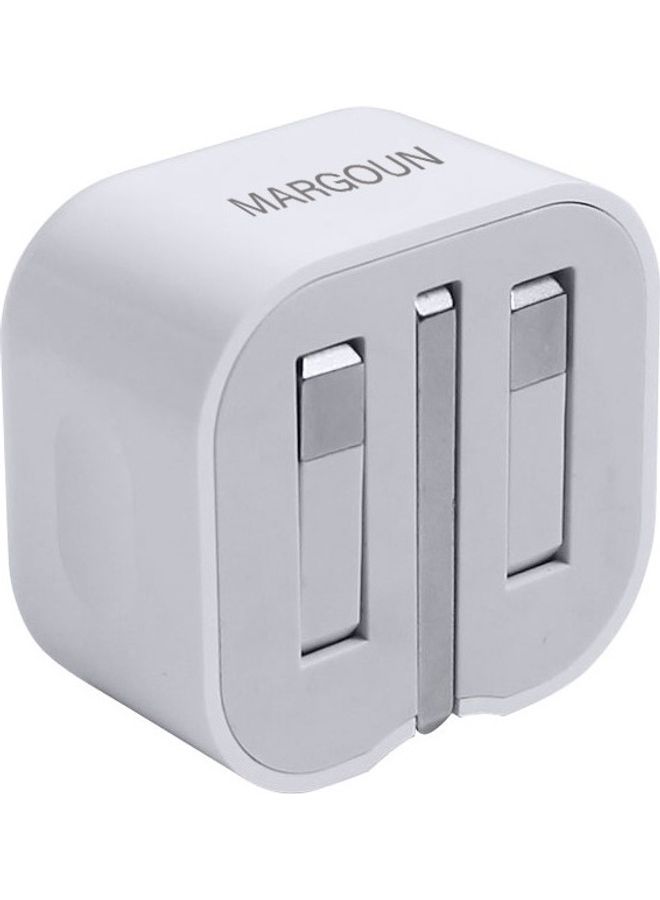 MARGOUN - USB-C Power Travel Adapter 20W For Fast Charge Wall Charger with Foldable Pins White - Image 1