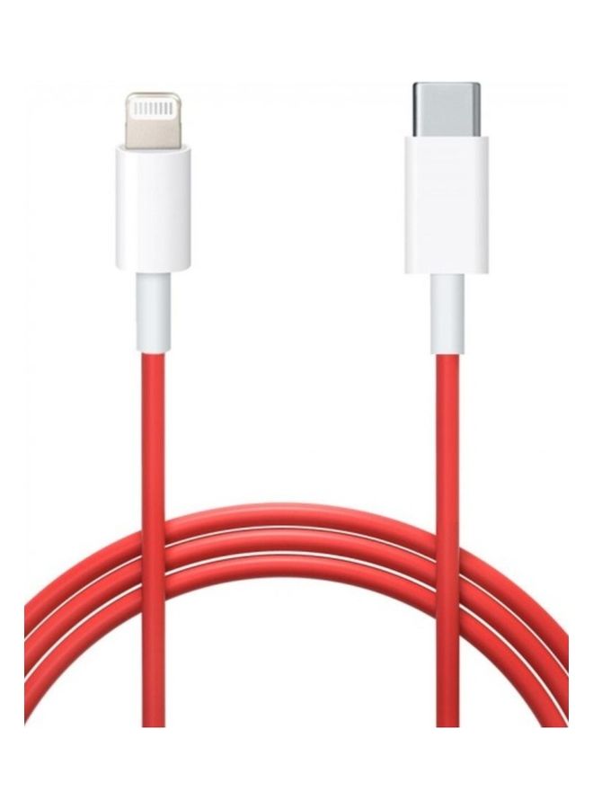 USB-C 20W Power Adapter with Lightning to USB-C Cable 1m for iPhone 14 Series Wall Charger Travel Adapter with Foldable Pins White/Red