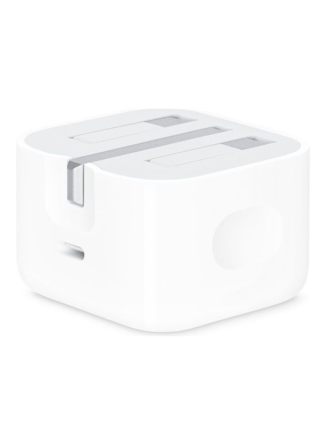 USB-C 20W Power Adapter with Lightning to USB-C Cable 1m for iPhone 14 Series Wall Charger Travel Adapter with Foldable Pins White/Red