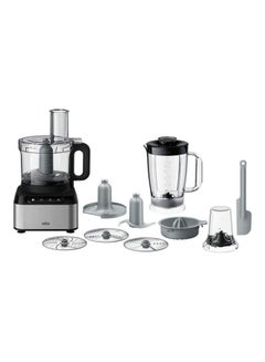 BRAUN Food Processor, Citrus Press, Spatula,Dough Tool, Plastic Multi Mill. 2.1 L Bowl Capacity, 800 W FP 3233 Black  - Image 1