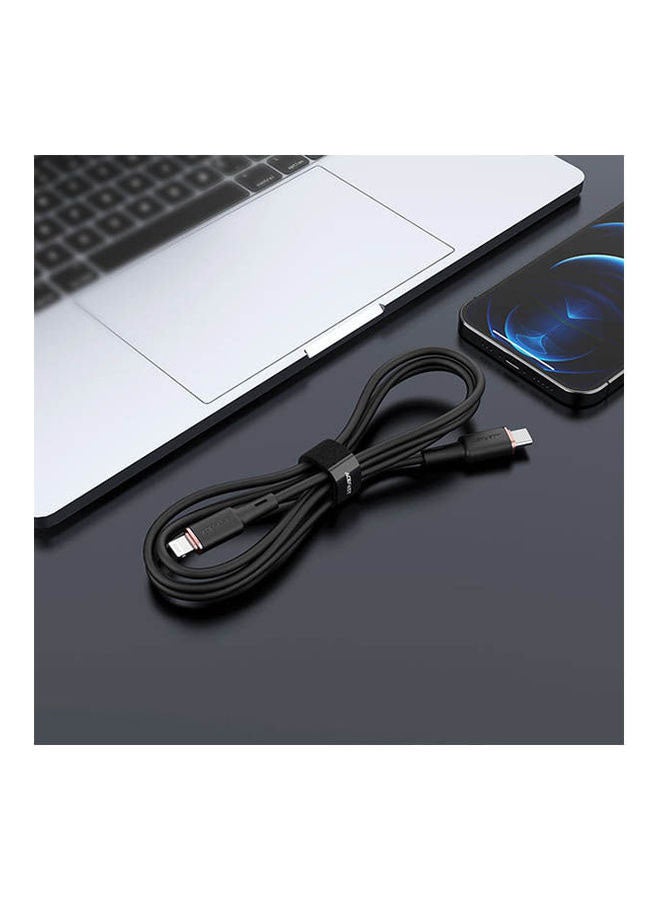ACEFAST Usb-C To Lightning Zinc Alloy Silicone Charging Data Cable Black  - Image 1