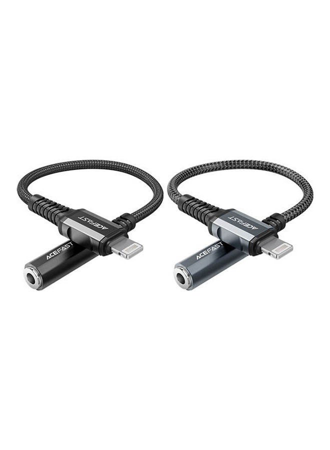 ACEFAST Lightning To Dc3.5 Aluminum Alloy Headphones Adapter Cable Black  - Image 2