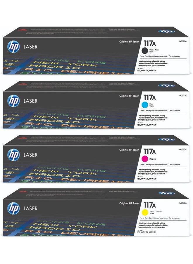 HP Original Set of 4 Toners 117A - W2070A / W2071A / W2072A / W2073A Black/Cyan/Yellow/Magenta - Image 3