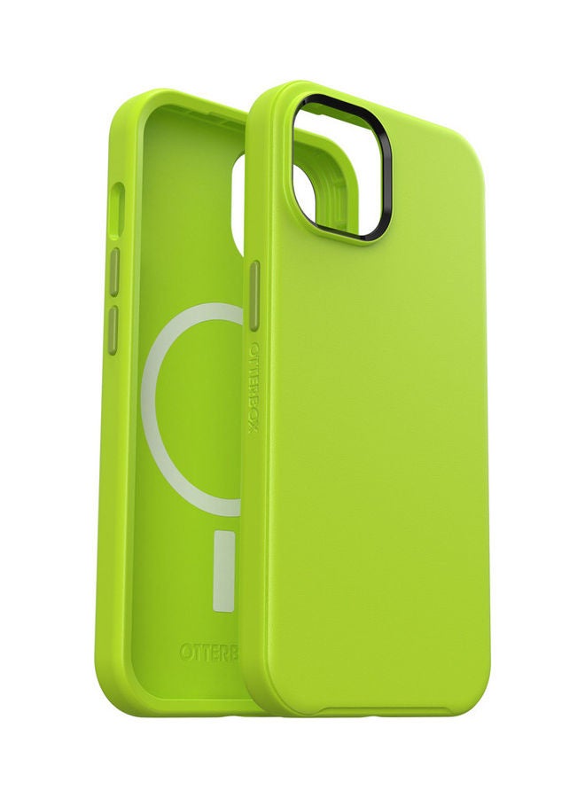 أوتربوكس غطاء حماية واقٍ من سلسلة سيمتري بلس لهاتف آيفون 14 بلون أخضر فاقع أول يورز أصفر - Image 3