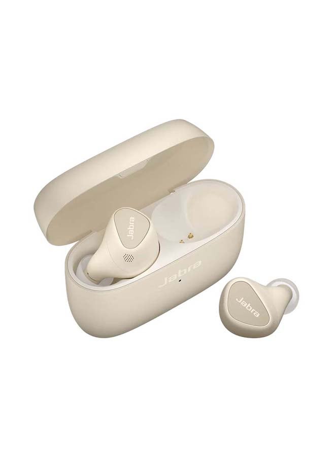Jabra - Elite 5 True Wireless In Ear Bluetooth Earbuds with Hybrid Active Noise Cancellation (ANC), 6 built-in Microphones for Clear Calls, Small Ergonomic Fit and 6 mm Speakers Gold Beige - Image 1