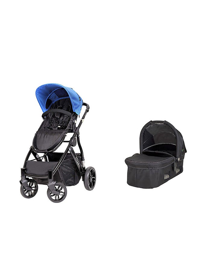 babytrend Reis Stroller With Bassinet - Black/Blue - Image 1