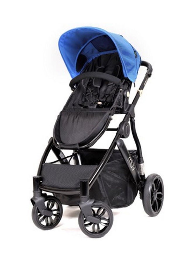 babytrend Reis Stroller With Bassinet - Black/Blue - Image 2