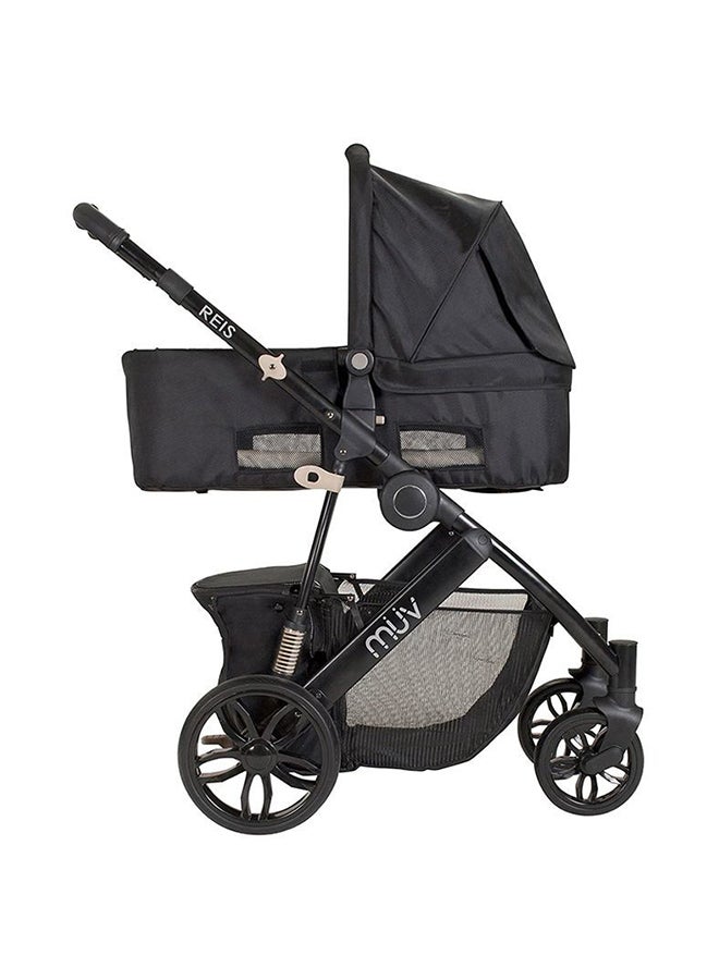 babytrend Reis Stroller With Bassinet - Black/Blue - Image 4
