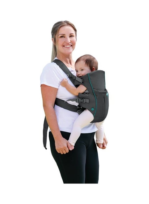 Swift Classic Carrier with Pocket - 2 Ways to Carry Grey Carrier with Wonder Bib And Essentials Storage Front Pocket, Adjustable Back Strap, Inward And Outward Facing, Easy to Clean Material