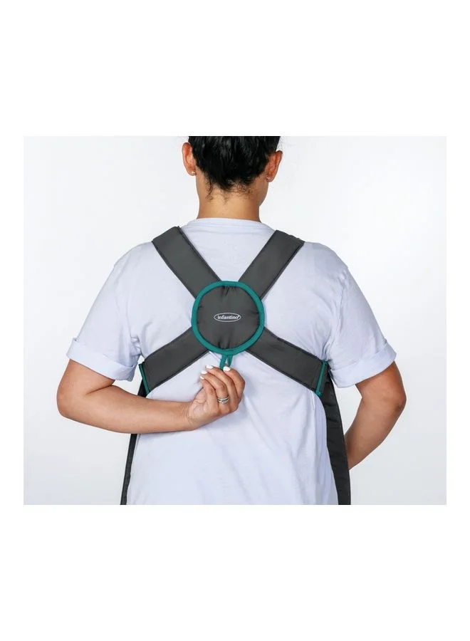 إنفانتينو Swift Classic Carrier with Pocket - 2 Ways to Carry Grey Carrier with Wonder Bib And Essentials Storage Front Pocket, Adjustable Back Strap, Inward And Outward Facing, Easy to Clean Material
