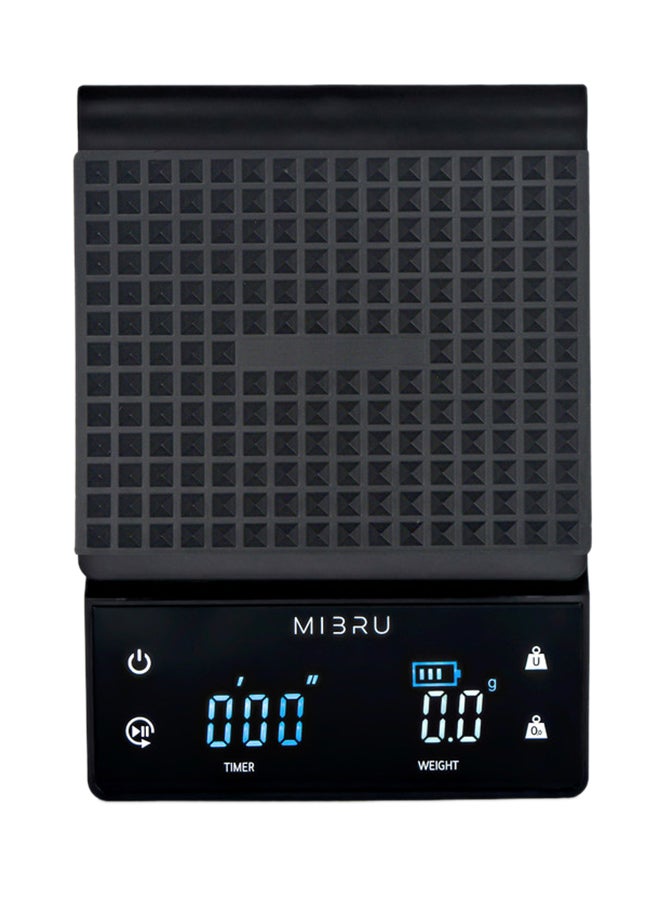 MIBRU - Coffee Scale With Timer Kitchen Scale Pour Over V60 Drip Coffee Digital Scale Waterproof Mat 0.1G-3000G Black 13.2x18.29x3.5cm - Image 1