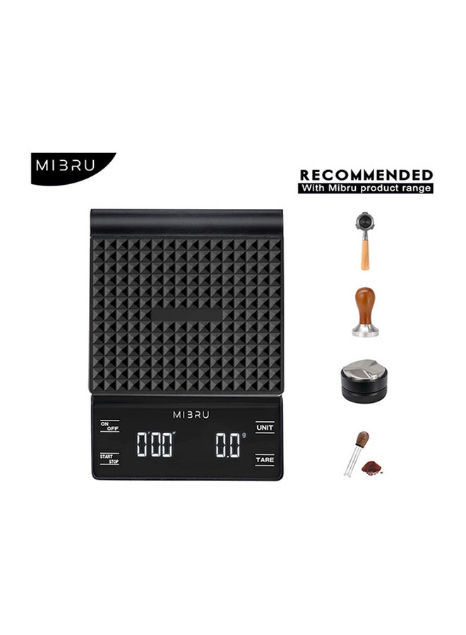 MIBRU - Coffee Scale With Timer Kitchen Scale Pour Over V60 Drip Coffee Digital Scale Waterproof Mat 0.1G-3000G Black 13.2x18.29x3.5cm - Image 1