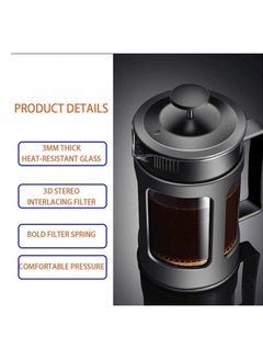 Coffee French Press Coffee Maker Machine Coffee Pot Glass 1-2 Cup Clear/Black 350ml - v1663067067/N50743045A_5