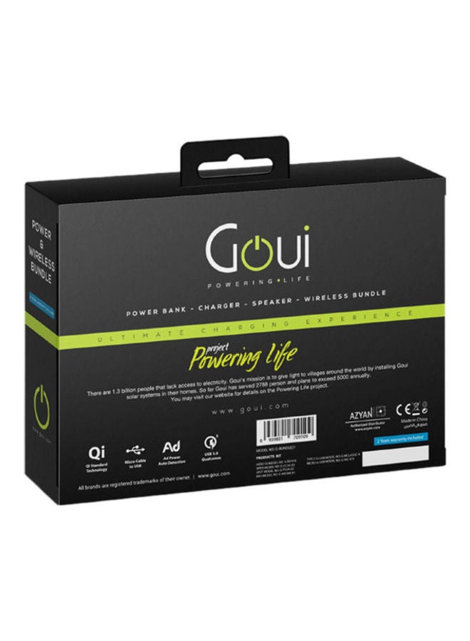 جوي مجموعة مكونة من باور بنك هيرو سعة 10000 مللي أمبير في الساعة، مع شاحن جداري بقدرة 20 وات، وتقنية PD، مع شاحن سيارة فايبر Type C، وكابل شحن مايكرو USB/حقيبة أسود - Image 2