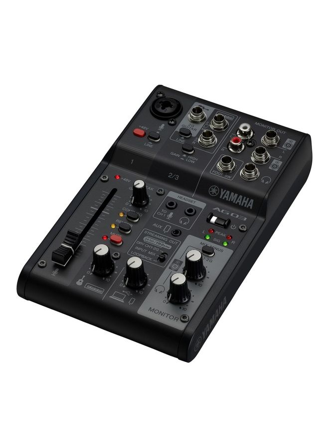 YAMAHA 3-Channel Live Streaming Loopback Audio USB Mixer AG03MK2 Black - Image 2