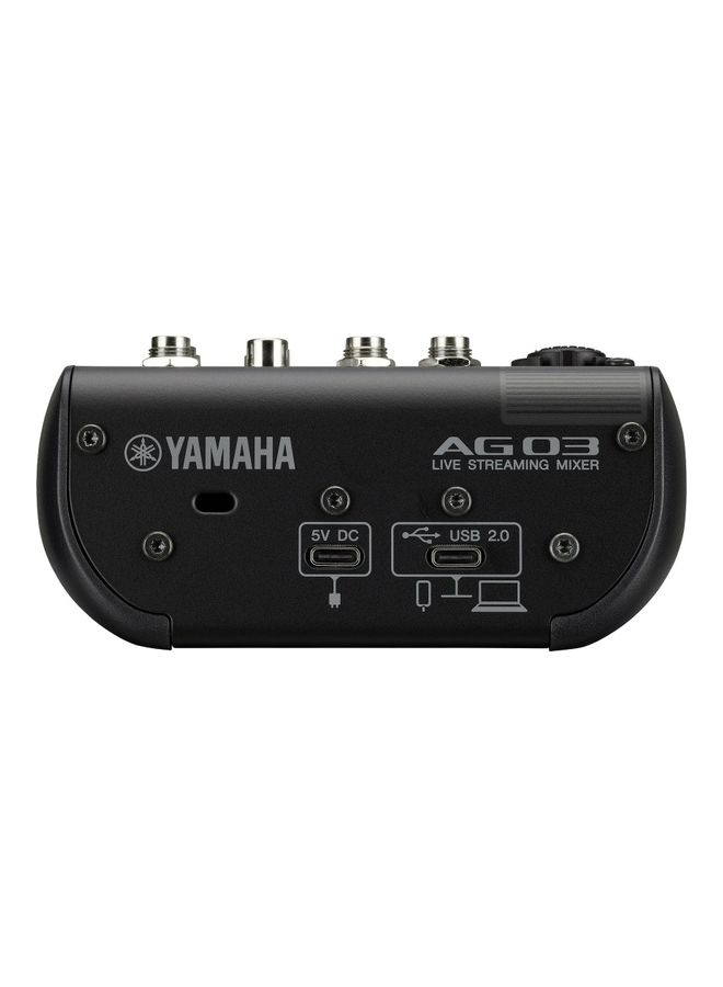 YAMAHA 3-Channel Live Streaming Loopback Audio USB Mixer AG03MK2 Black - Image 3