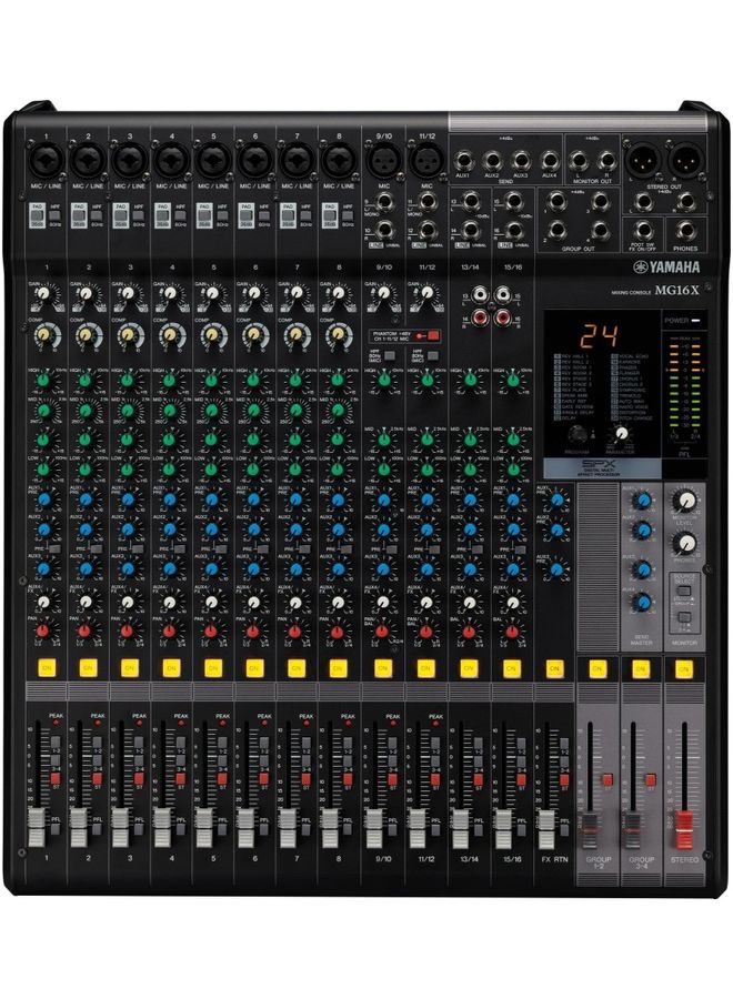 YAMAHA 16-channel Stereo Mixer with Effects MG16XCV Black - Image 1