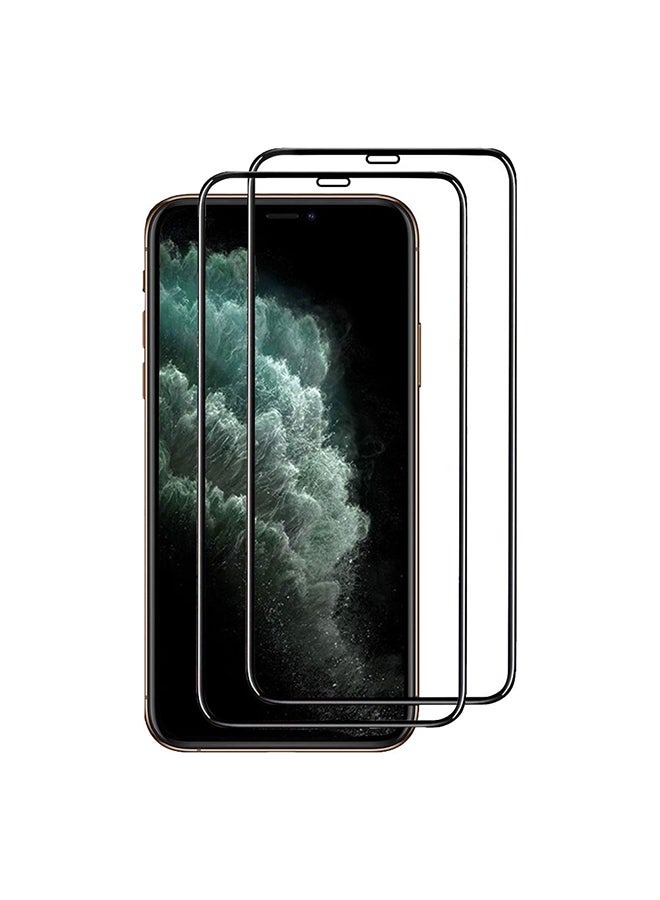 MARGOUN Pack Of 2 3D Tempered Glass Screen Protector For Apple IPhone 11 Pro Max Clear/Black  - Image 1