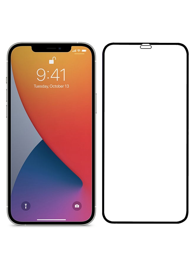 MARGOUN Tempered Glass Screen Protector For Apple iPhone 12 Pro Max Black/Clear - Image 2