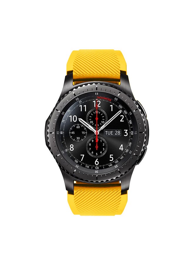 MARGOUN Replacement Silicone Band For Samsung Galaxy Gear S3 Classic/Gear S3 Frontier/Huawei GT/GT2 46mm Yellow  - Image 3