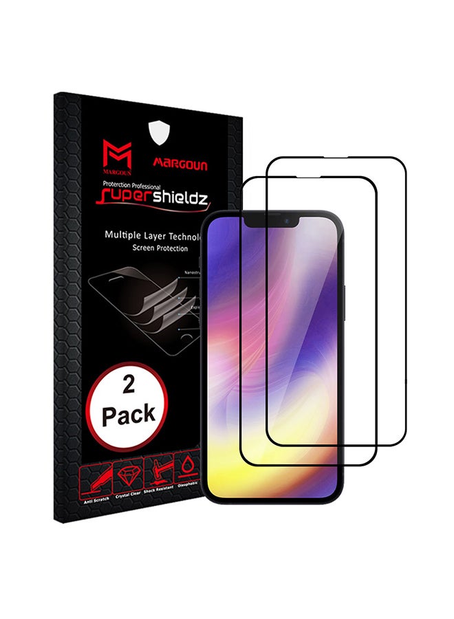 MARGOUN 2 Pack Anti-Scratch Tempered Glass Clear 3D HD Edge to Edge Full Coverage 9H Case Friendly Film Screen Protector For Apple iPhone 14 Plus 6.7 inch Clear/Black - Image 1