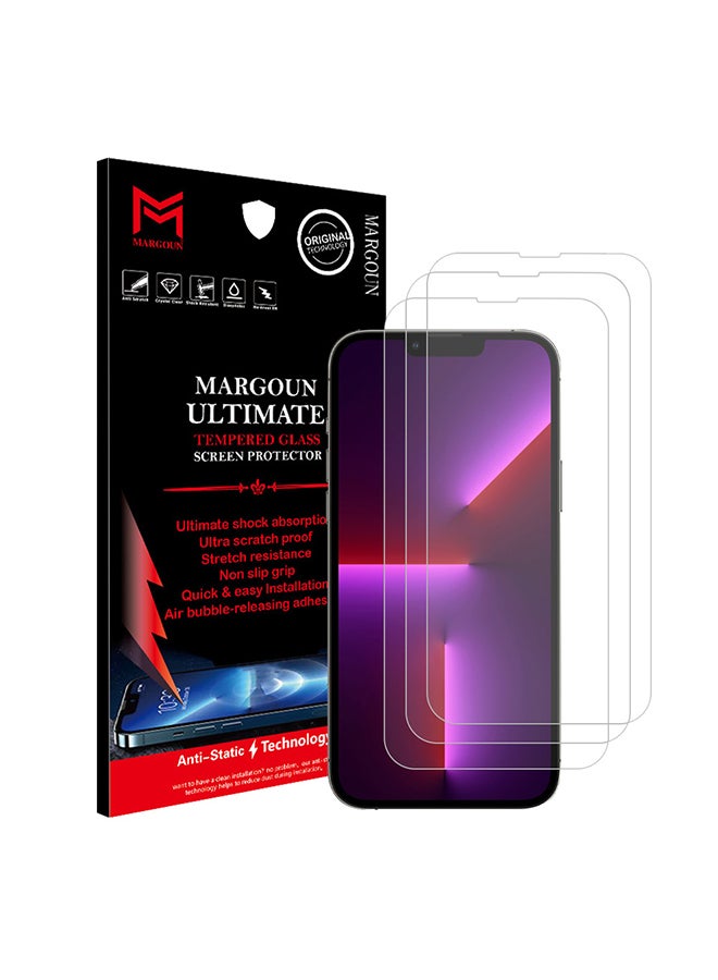 MARGOUN 3 Pack for iPhone 14 Plus Screen Protector Anti-Scratch Tempered Glass Clear HD Edge to Edge Full Coverage 9H Case Friendly Film 6.7 inch Clear - Image 1