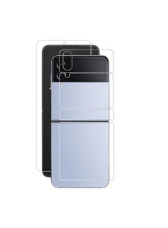 Samsung Galaxy Z Flip 4 Screen Protector Full Coverage Front and Back Camera Lens Protector HD Anti-Scratch Flexible Hydrogel Clear TPU Film Clear