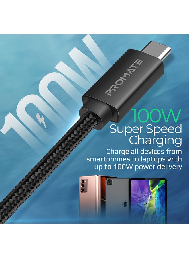 بروميت كابل آيفون 15، كابل USB4 فائق السرعة بسرعة 40 جيجابت في الثانية، 1 متر أسود أسود  - Image 5